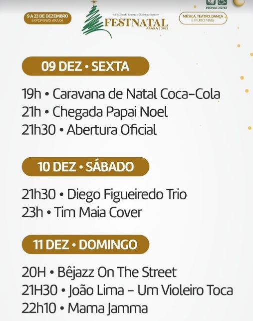 FestNatal Araxá anuncia show surpresa com Só Pra Contrariar - Araxá Agora