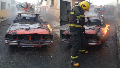 Carro pega fogo no bairro São Pedro na tarde de sexta-feira (1º)