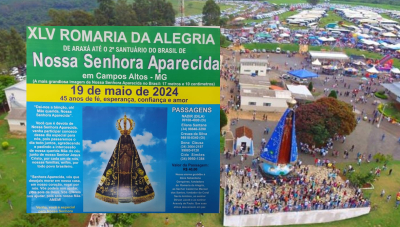 Excursão para o Santuário de Nossa Senhora Aparecida, em Campos Altos, está confirmada