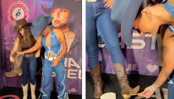 Ana Castela surpreende em Araxá e doa a própria bota para fã que passou perrengue no camarim