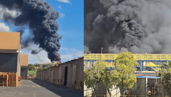 Incêndio em obra da CBMM em Araxá repercute nas redes; empresa informa que situação foi controlada
