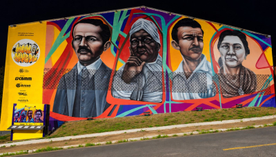 Projeto Memomural transforma ginásios em galerias de arte e preserva memória cultural em Araxá