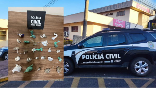 Polícia Civil apreende 26 buchas de maconha durante investigação em Araxá; suspeito foge
