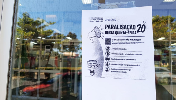 Bancos têm funcionamento parcial em Araxá durante paralisação nacional nesta quinta-feira (20)